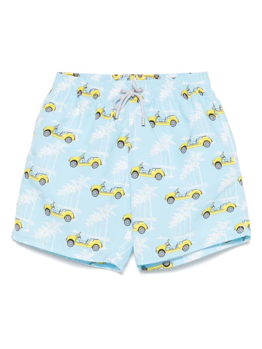 MC2 Saint Barth Light Blue 'Gustavia' Swimsuit With Print