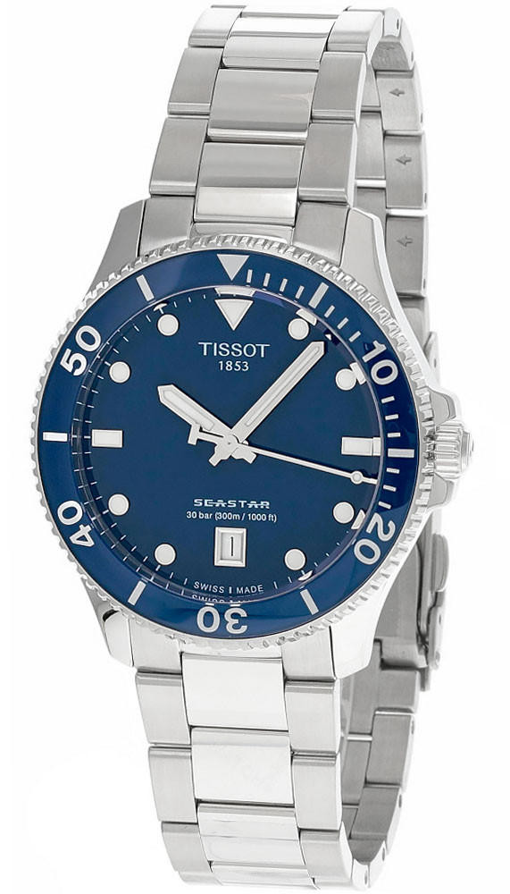 TISSOT Seastar 1000 40MM Quartz SS Blue Dial Men's Watch T120.410.11.041.00 / T1204101104100