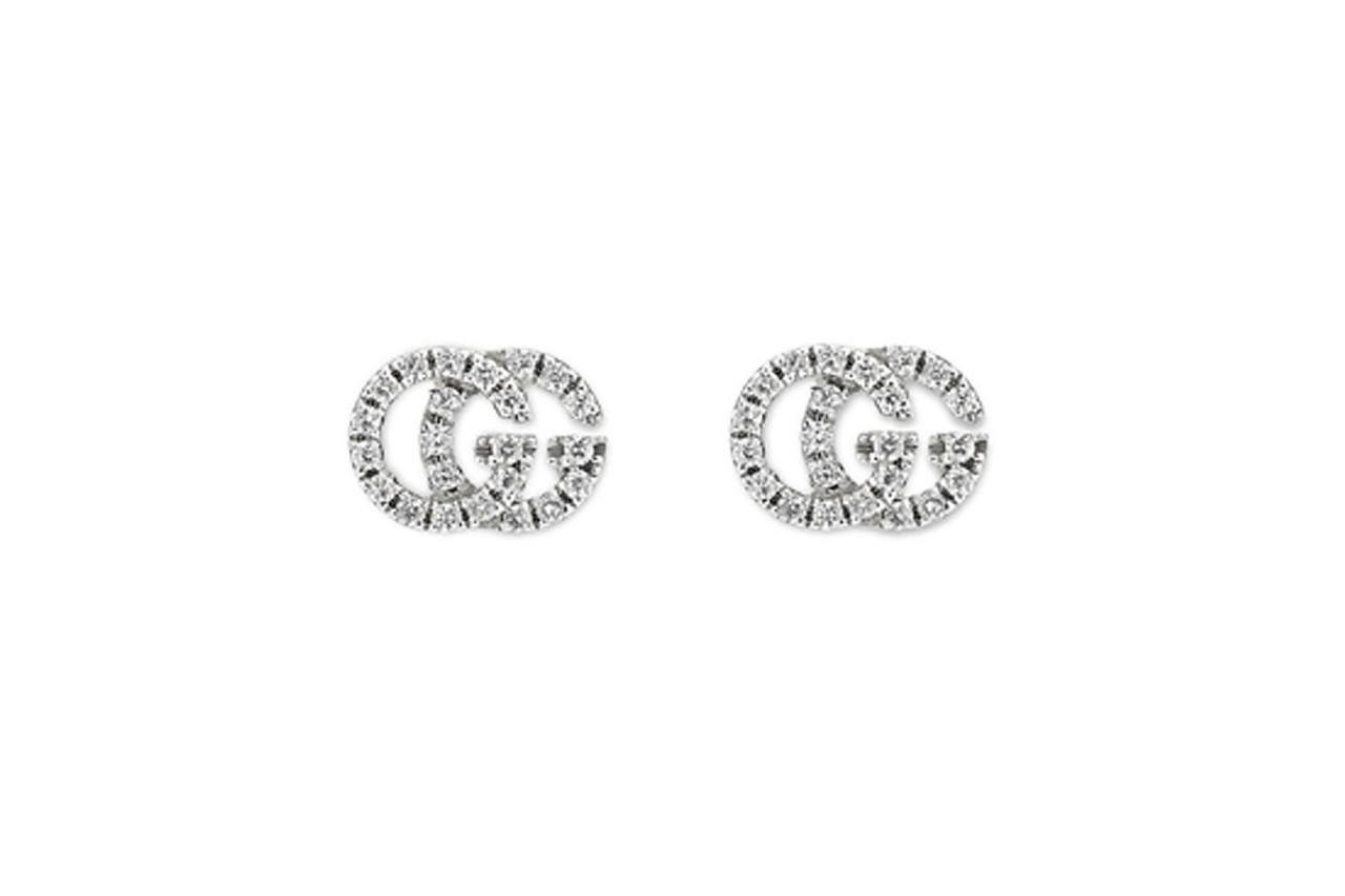 GUCCI GG Running 18K White Gold Diamond Earrings YBD48167800100U