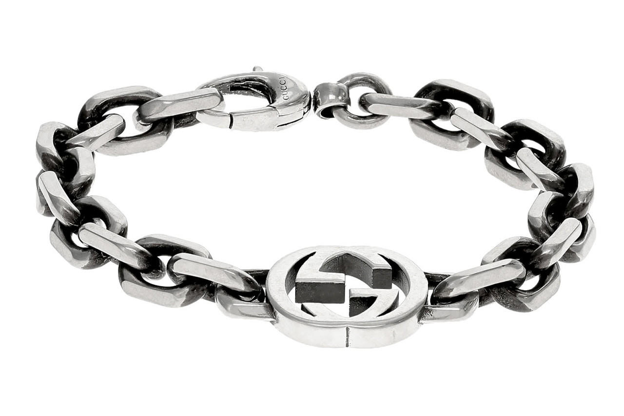 GUCCI GG Interlocking Sterling Silver Bracelet YBA6270680010