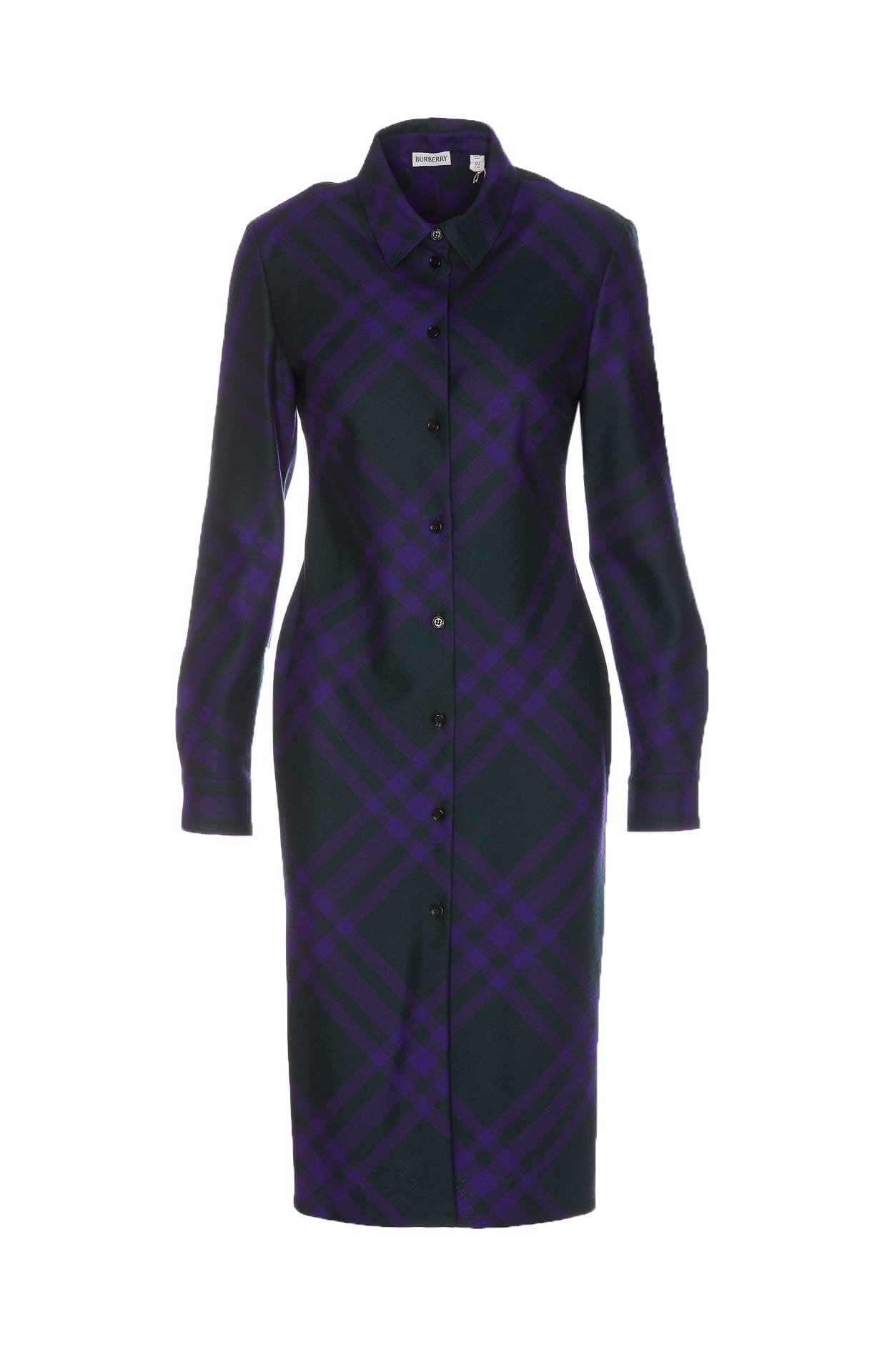Burberry Long Sleeved Checked Shirt Dress