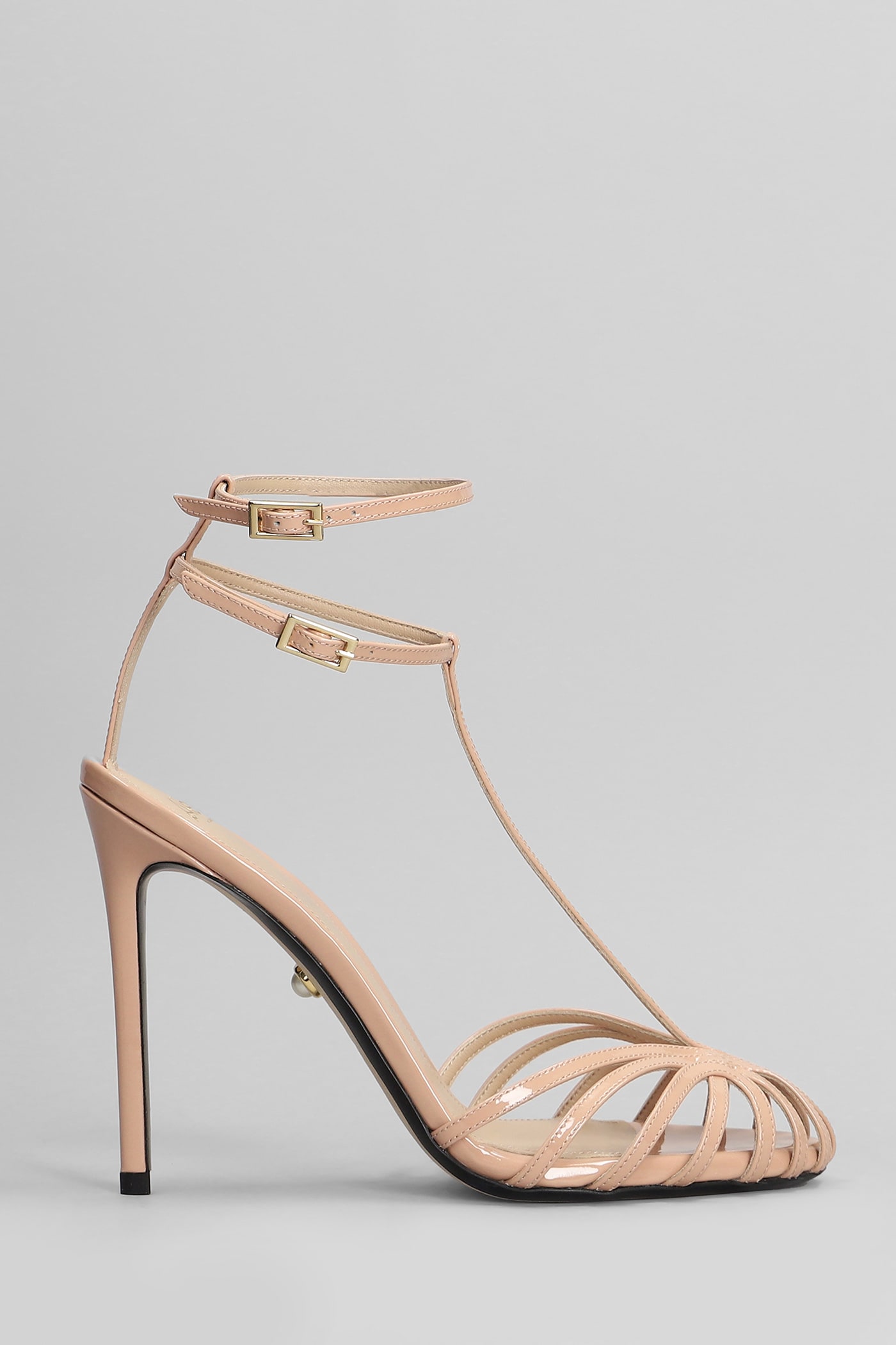 Alevì Stella 110 Sandals In Powder Patent Leather