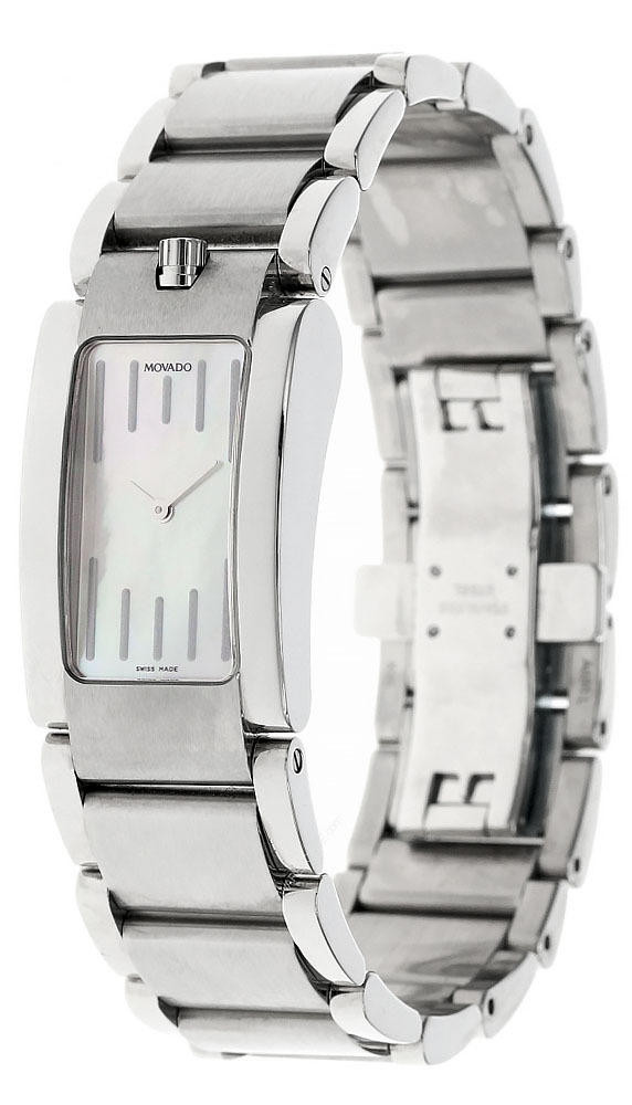 MOVADO Elliptica Quartz SS Mother Of Pearl Dial Womenâ€s Watch 0605020