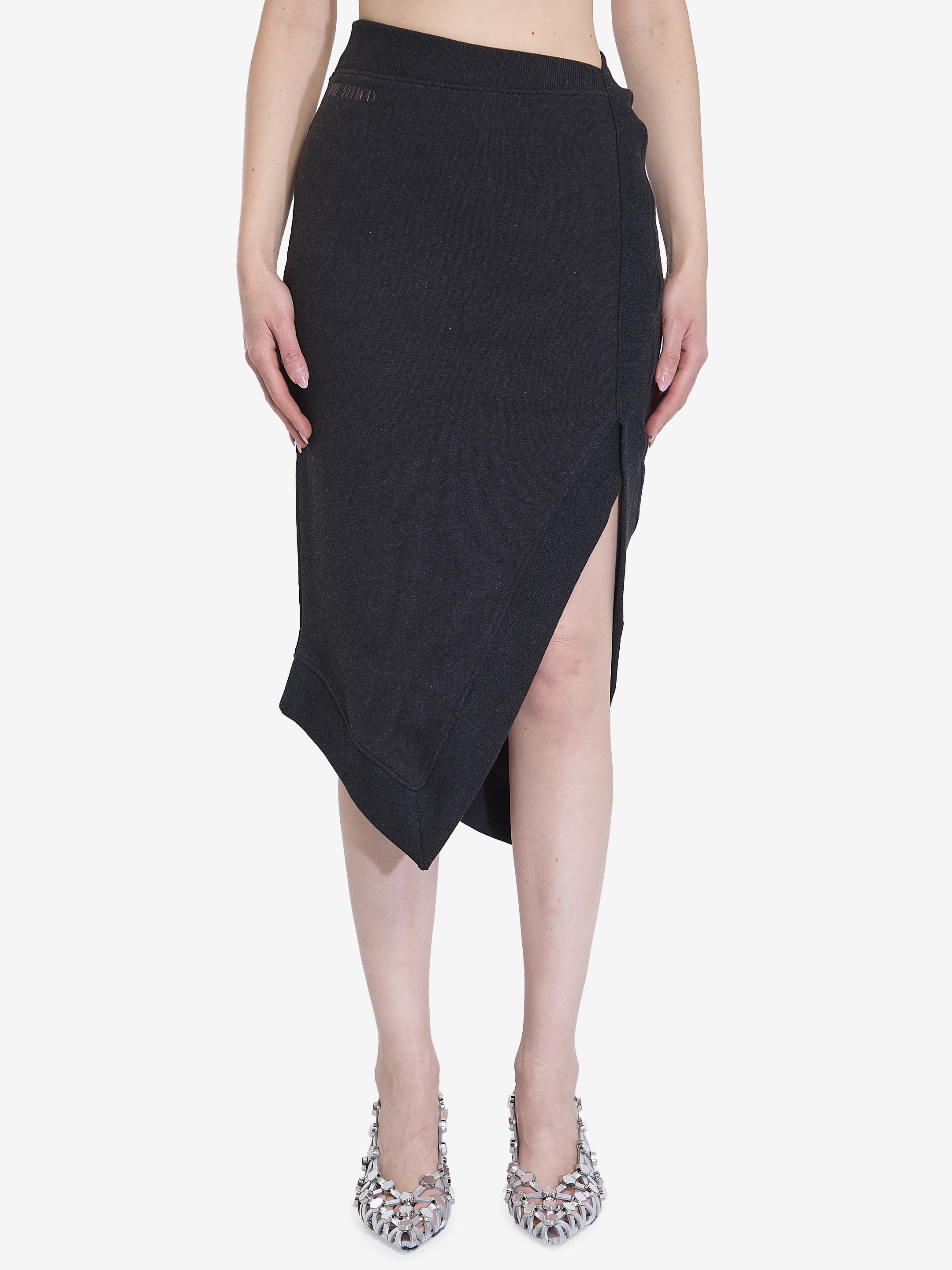 Asymmetrical midi skirt