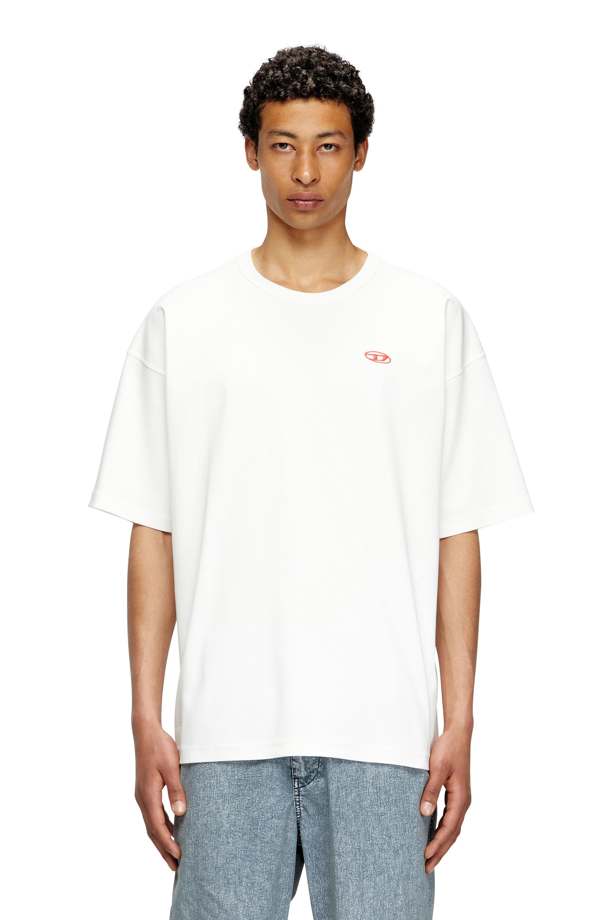 Diesel - T-shirt with red Oval D - T-Shirts - Man - White