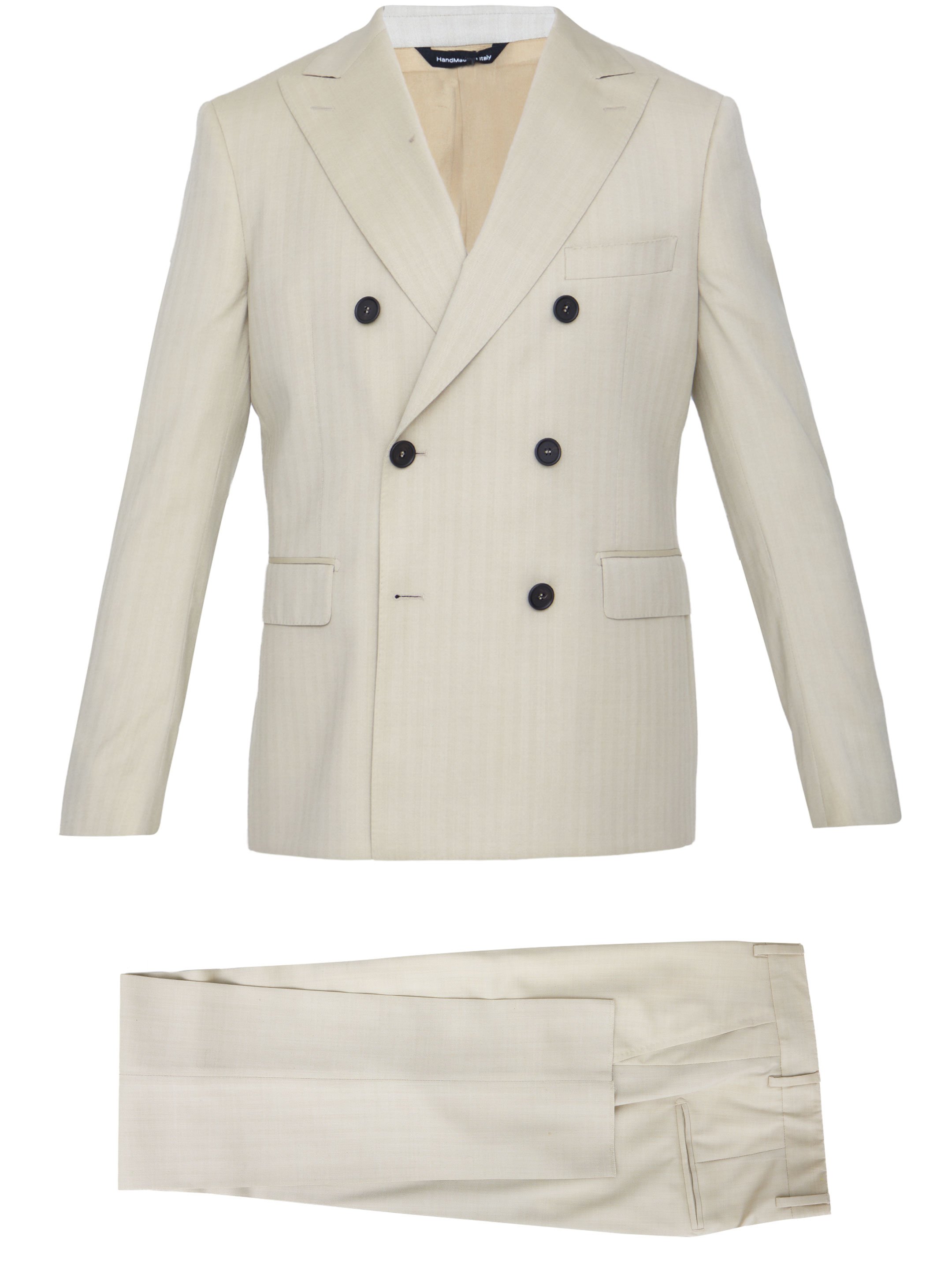 Sandcolored wool twopiece suit