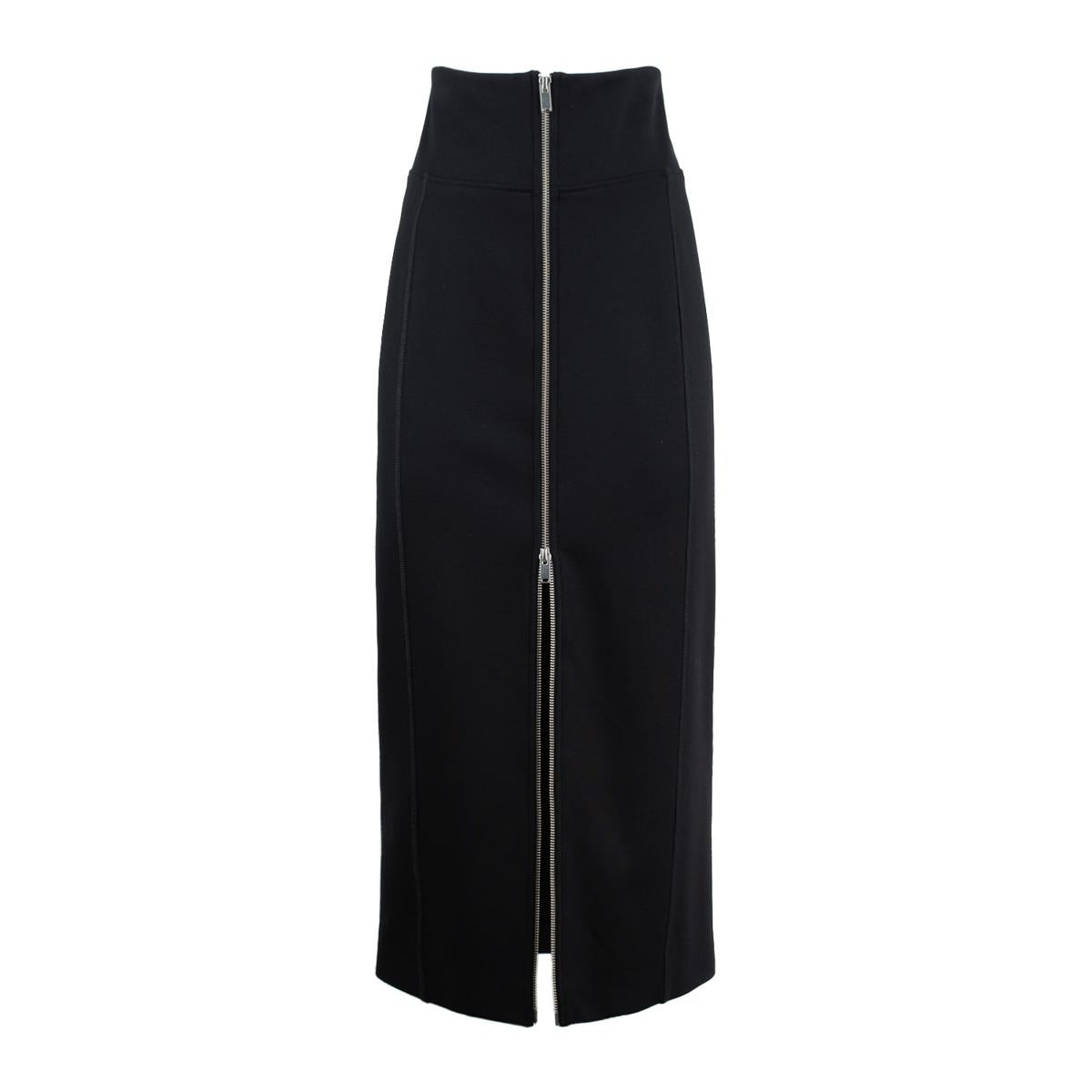 Erika Cavallini Black Midi Skirt In Milano Stitch