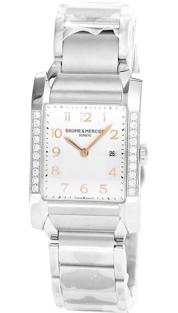 BAUME & MERCIER Hampton Quartz SS 20 Diamond Set Case Women's Watch MOA10023
