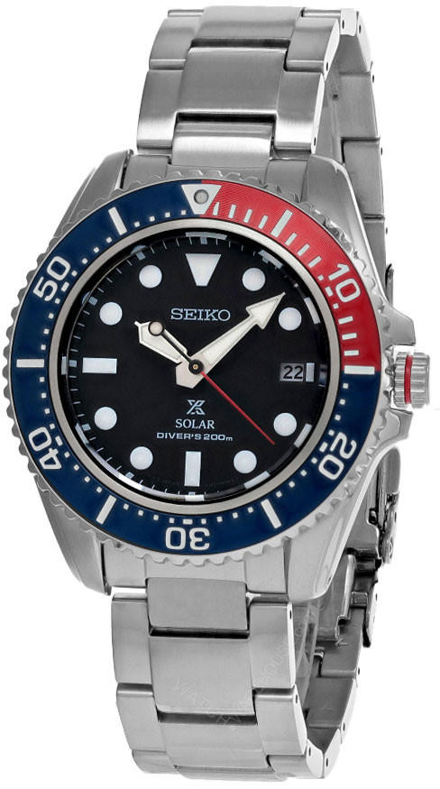 SEIKO Prospex Solar Diver 42.8MM Black Dial Men's Watch SNE591