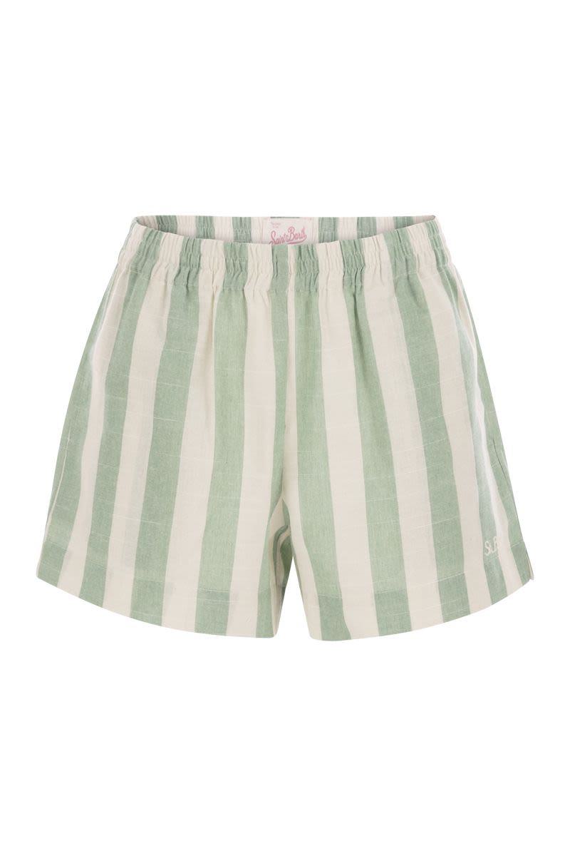 MC2 Saint Barth Meave - Striped Cotton Shorts