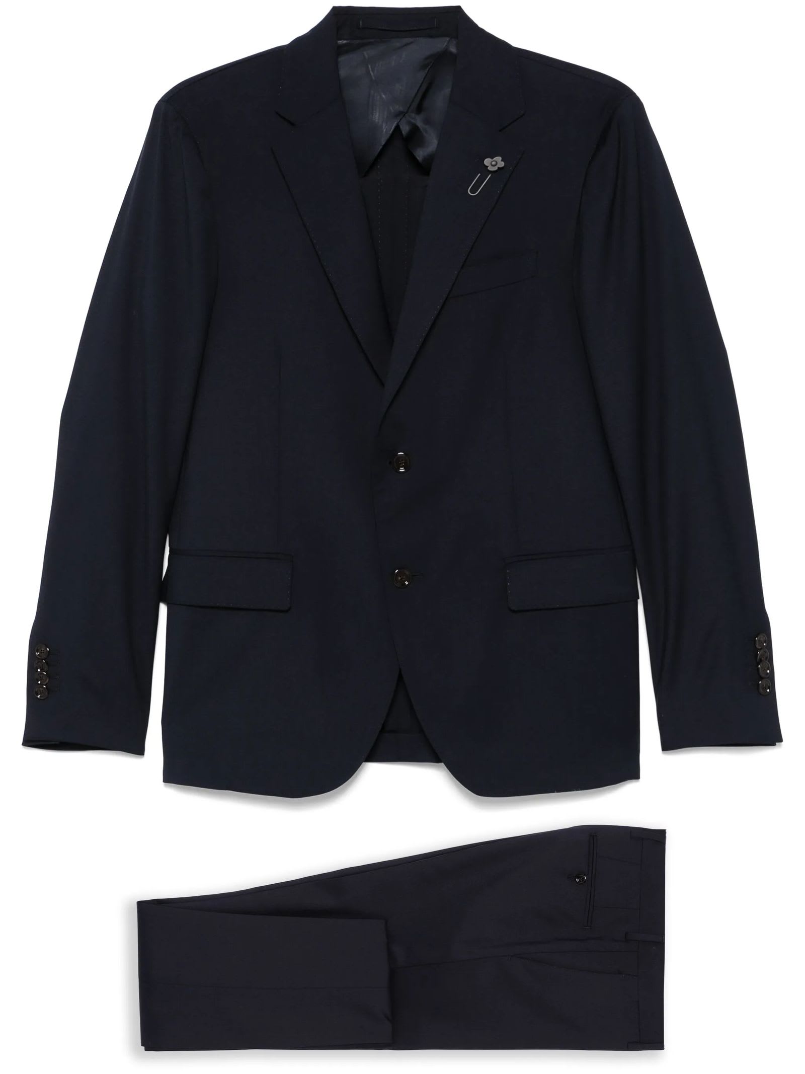 Lardini Prussian Blue Virgin Wool Suit