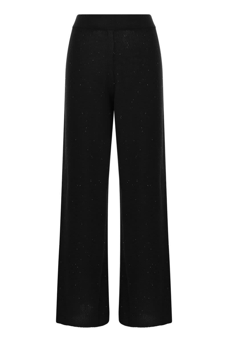 Fabiana Filippi Cotton And Linen Trousers With Micro Sequins
