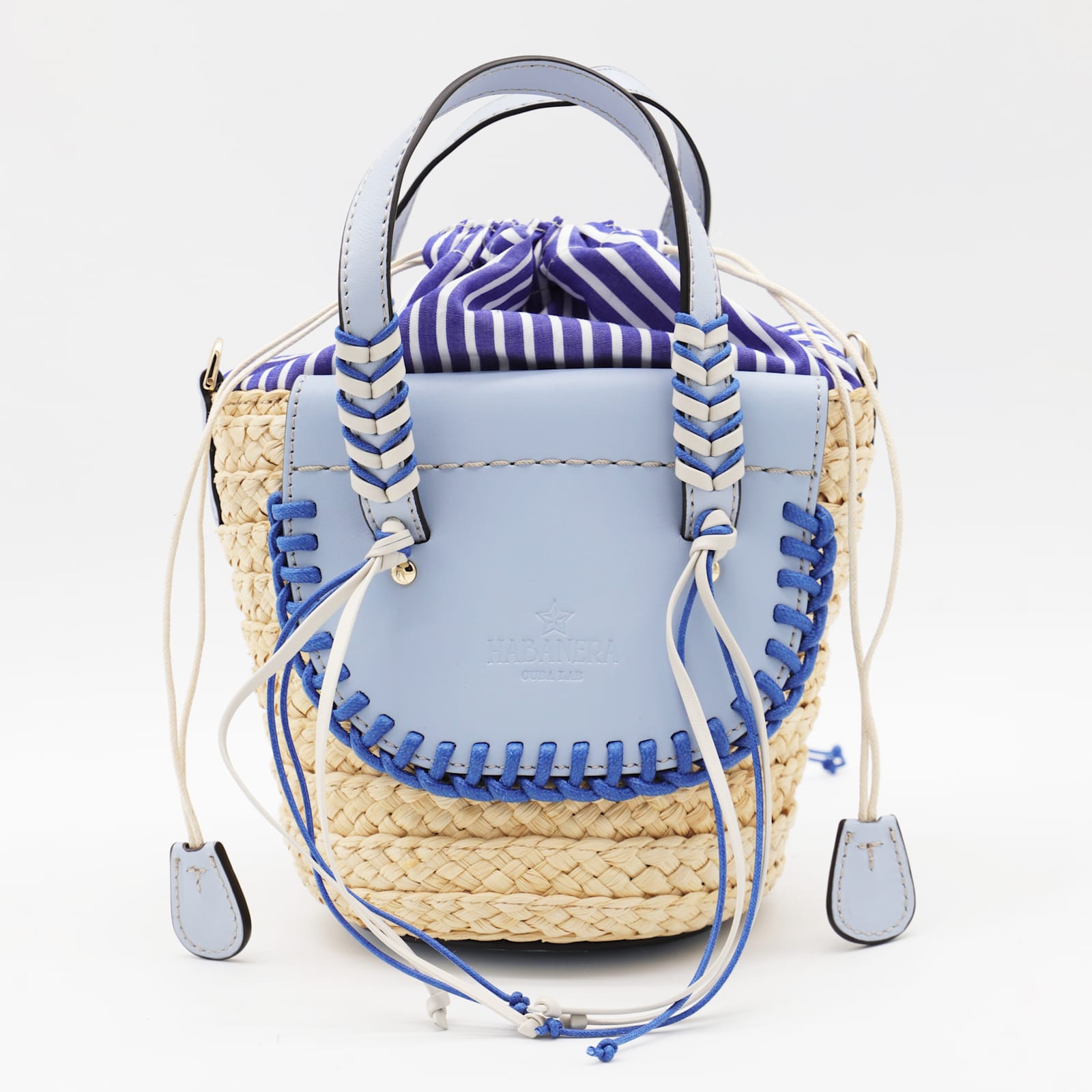 Cuba Lab Light Blue Leather Habanera Satchels Bag