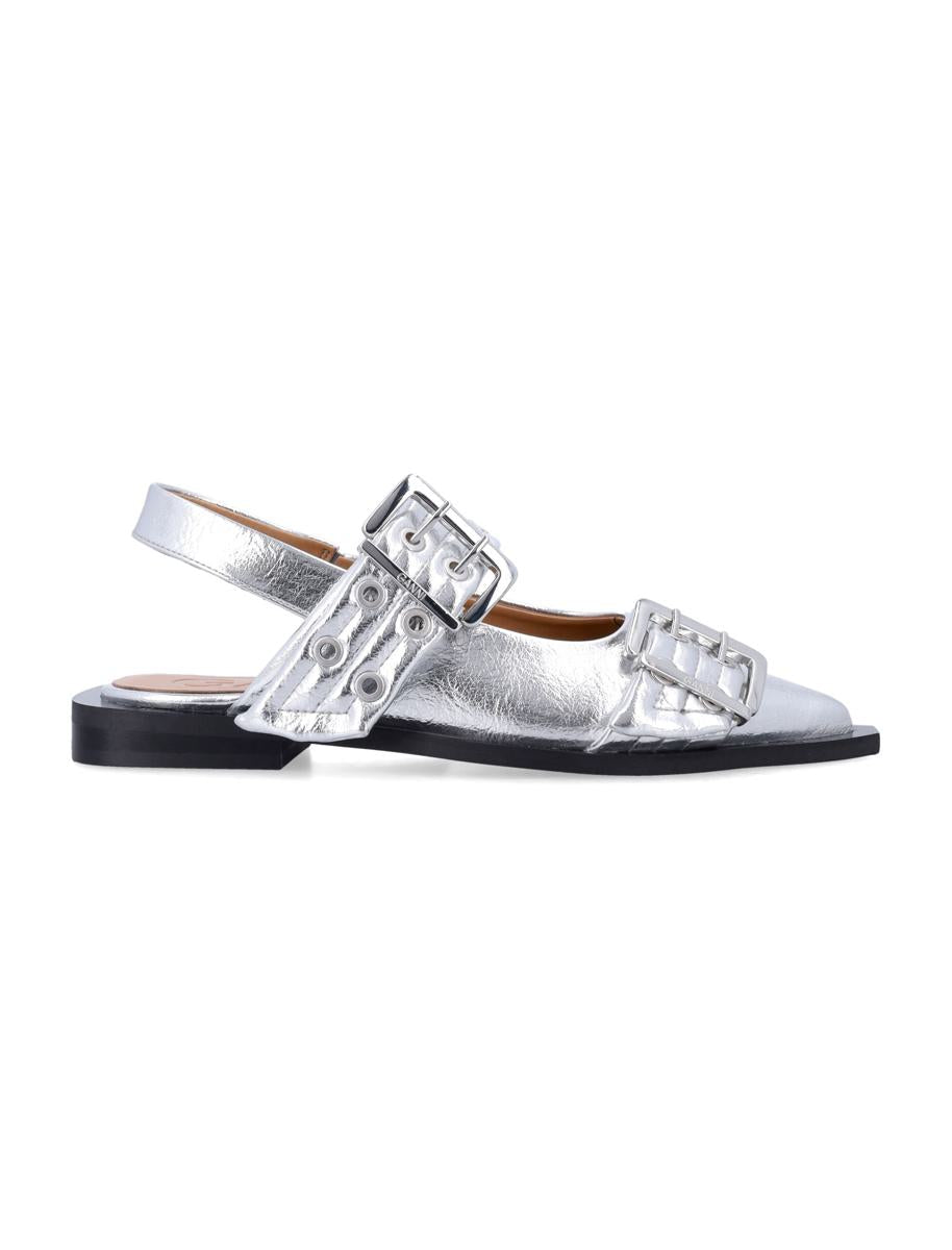 Ganni Feminine Buckle Ballerinas