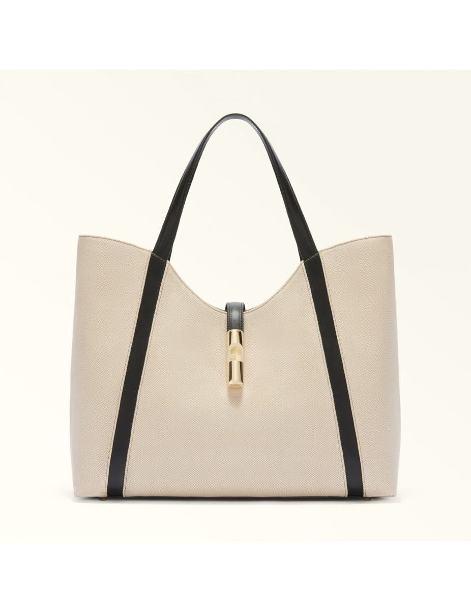 Furla Drop Xl 特大号帆布配皮革托特包