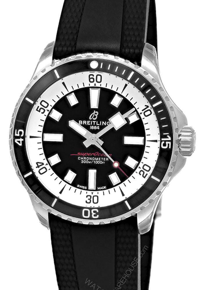 BREITLING Superocean Automatic 44MM Black Rubber Men's Watch A17376211B1S1