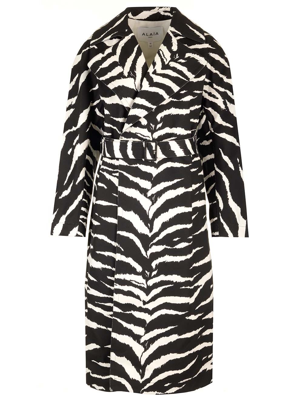 Alaia Zebra Denim Trench Coat