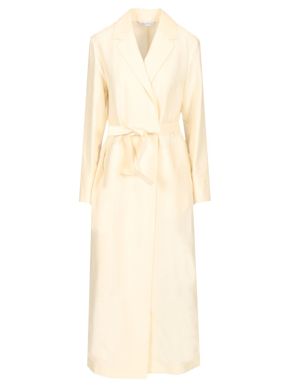 Max Mara Linen And Silk Canvas Overcoat