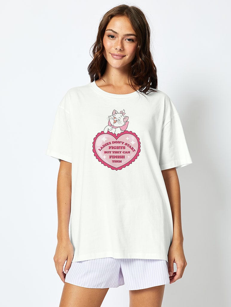 Disney Marie Heart T-Shirt in Ecru, M