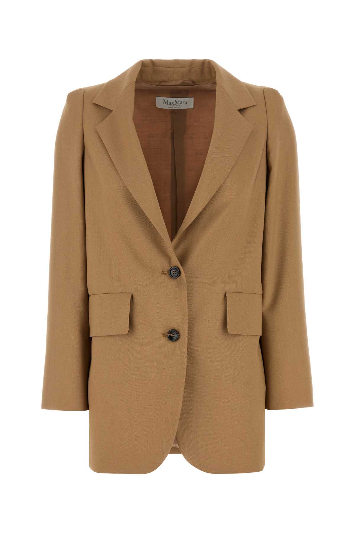 驼色羊毛混纺小猫款西装外套 Max Mara