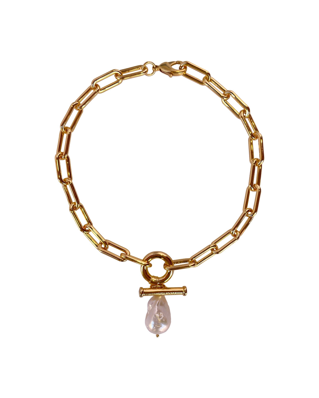 Gold Chain With White Pearl Pendant