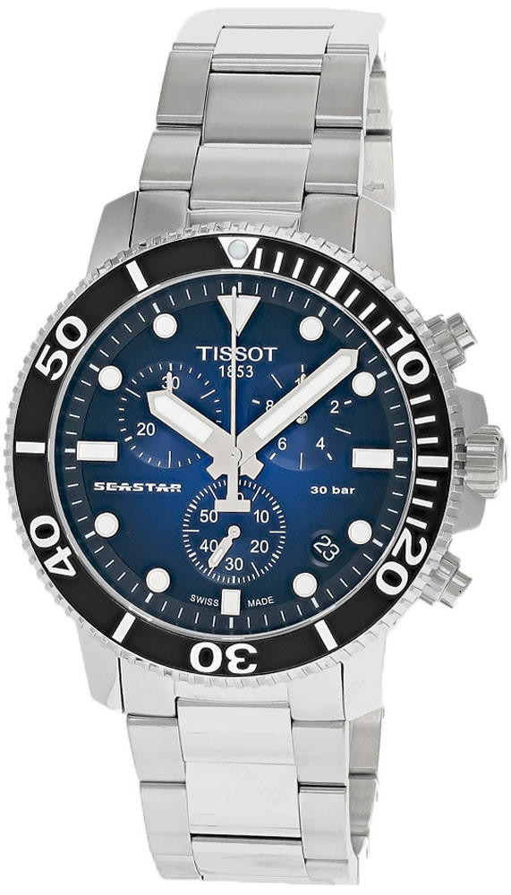 TISSOT Seastar 1000 CHRONO 45.5MM SS Blue Dial Men's Watch T120.417.11.041.01 / T1204171104101