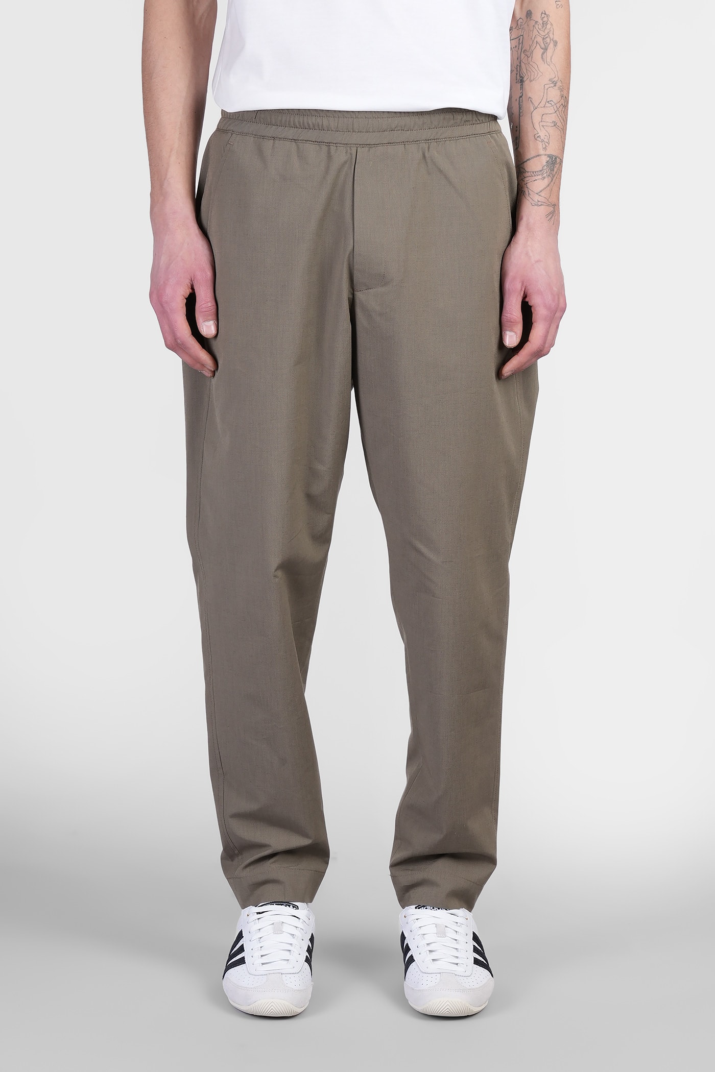 Low Brand George Pants In Green Wool