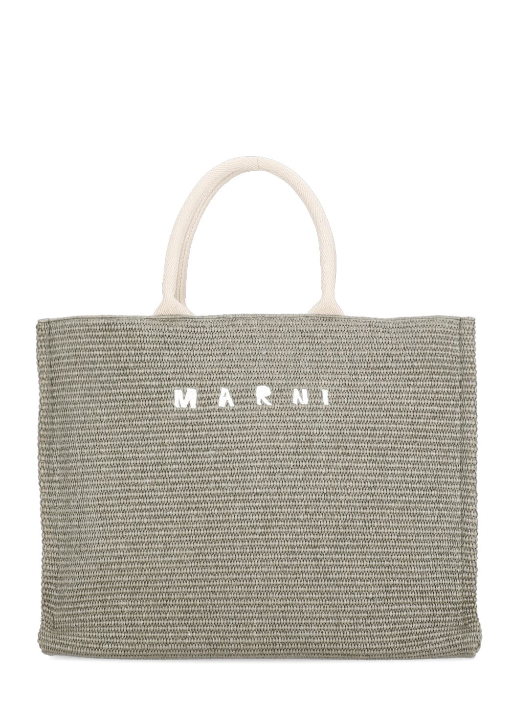 Marni Logo刺绣顶部提手包