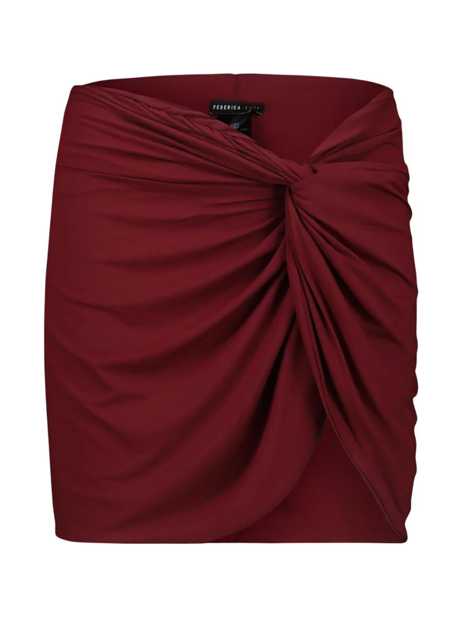 Federica Tosi Bordeaux Short Skirt Cover-Up