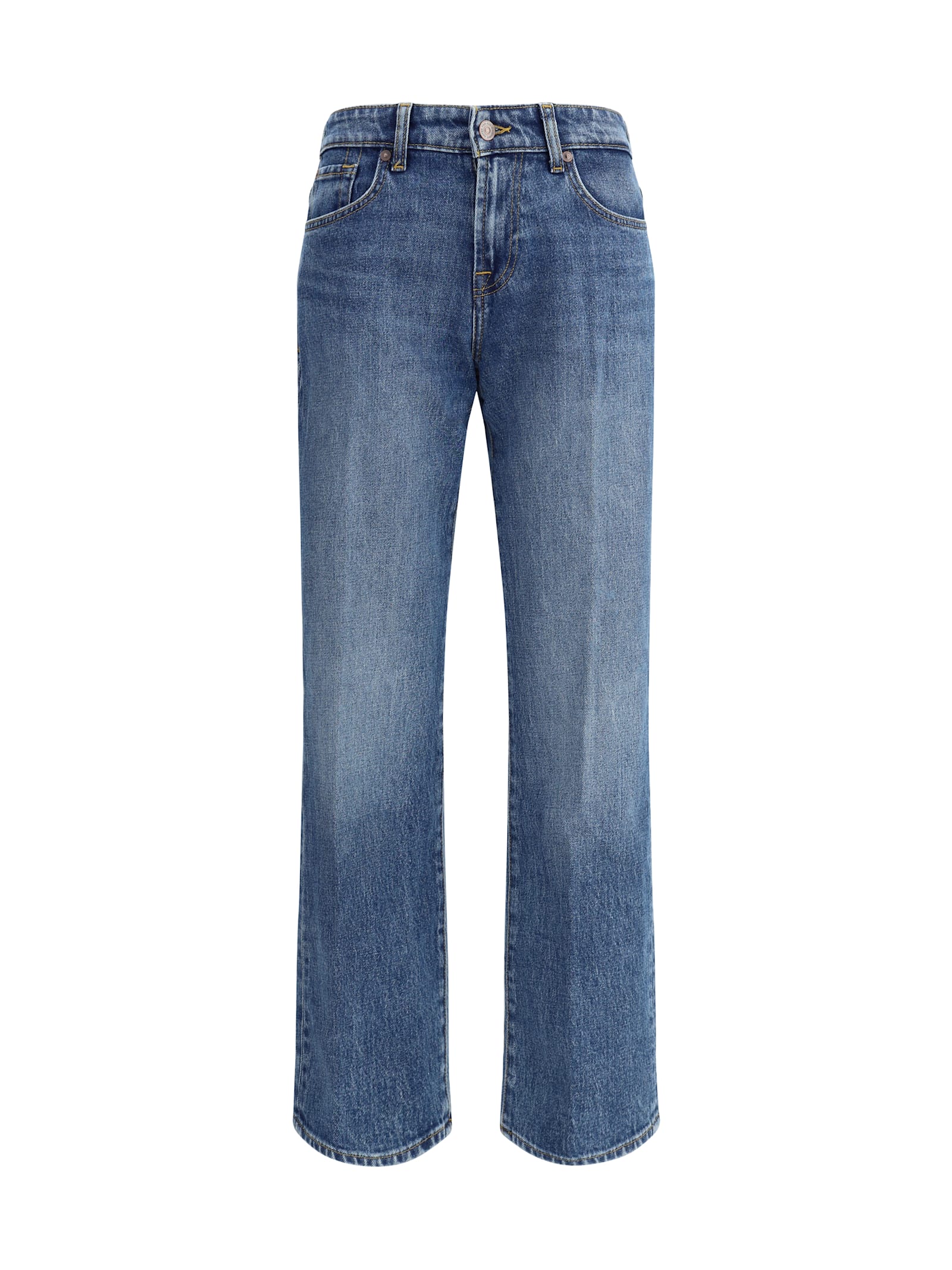7 For All Mankind 卡莉直筒碧玉色牛仔裤