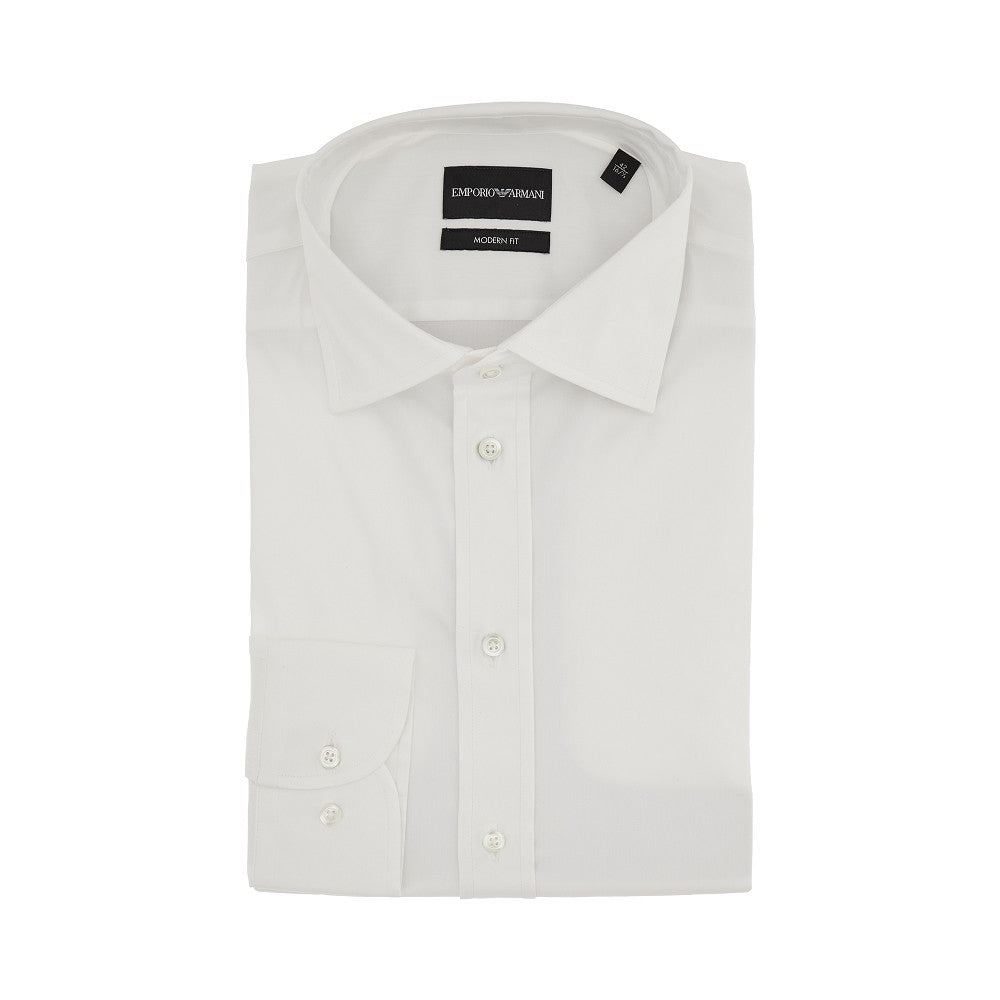 EMPORIO ARMANI 弹力府绸修身男士衬衫