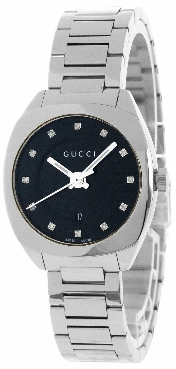 GUCCI GG2570 29MM Black Dial S-Steel Diamond Women's Watch YA142503