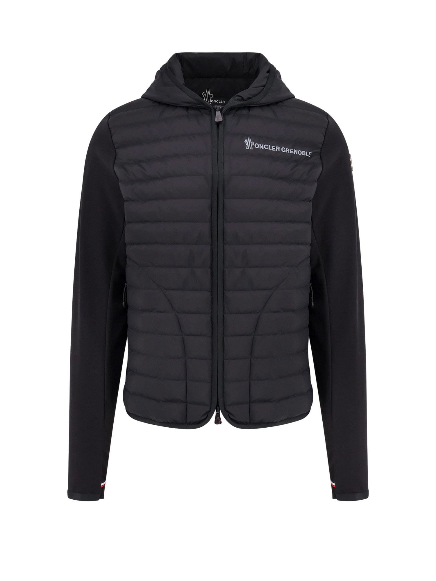 Moncler Grenoble Cotton Blend Cardigan With Padding On The Front