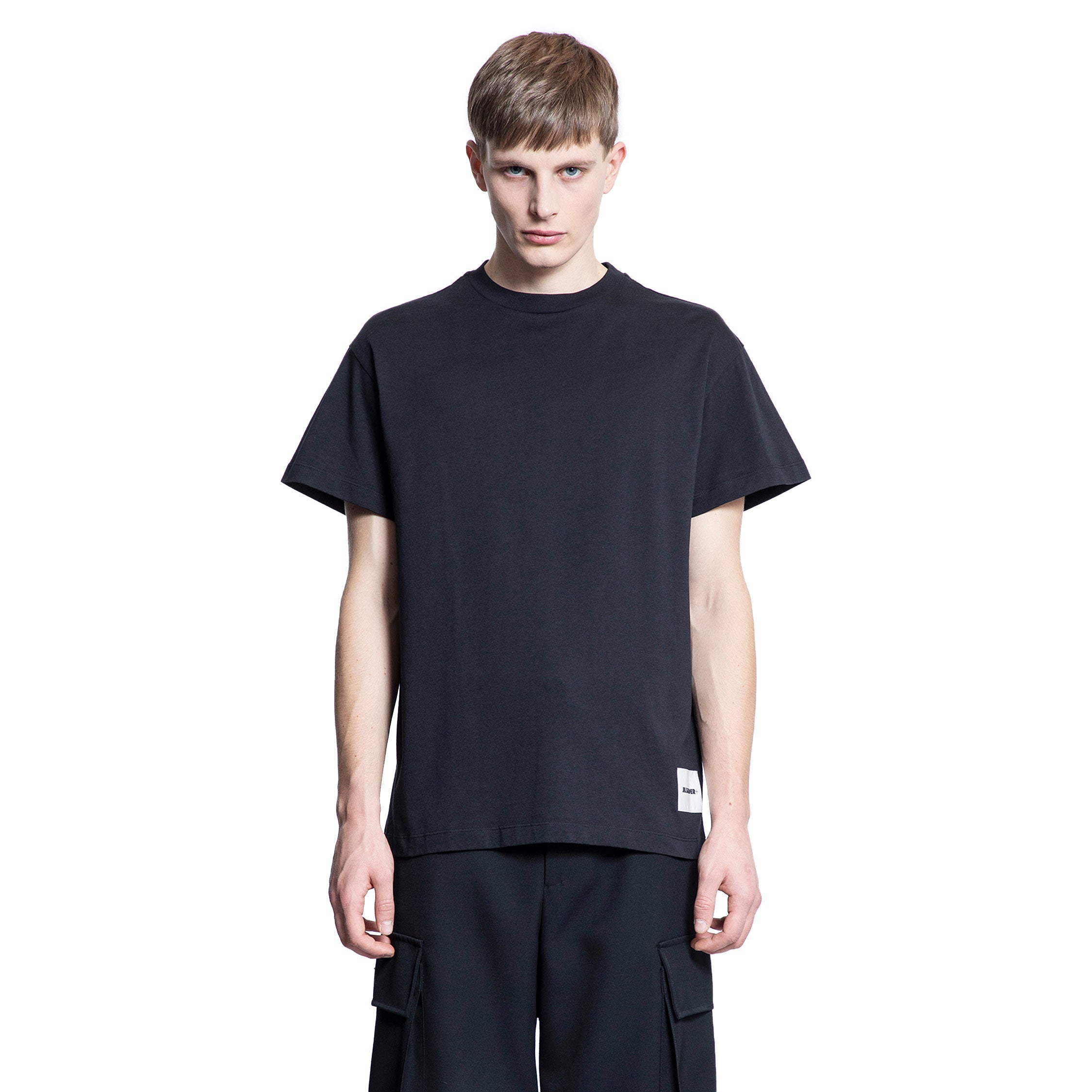 JIL SANDER MAN BLACK T-SHIRTS & TANK TOPS