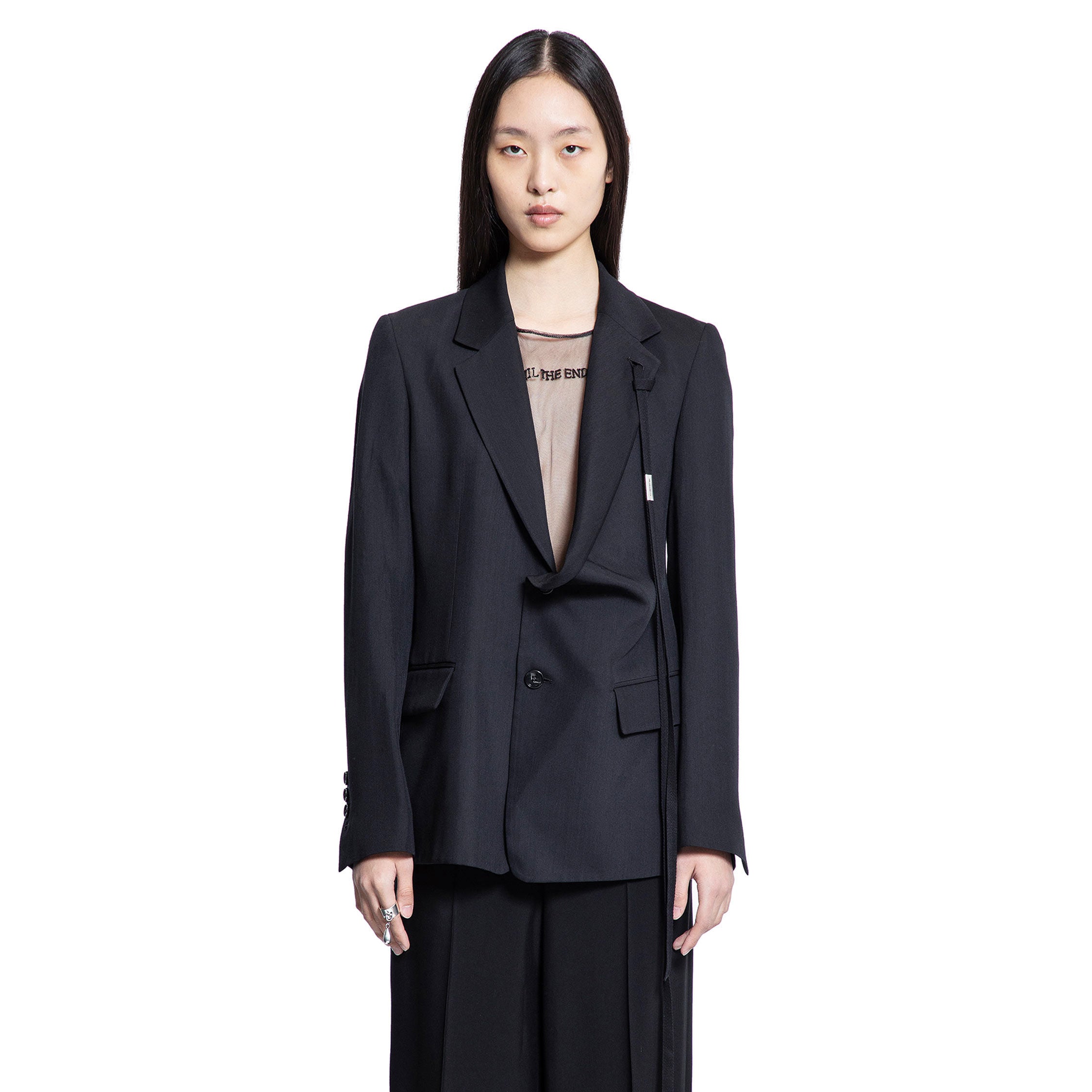 ANN DEMEULEMEESTER WOMAN BLACK BLAZERS