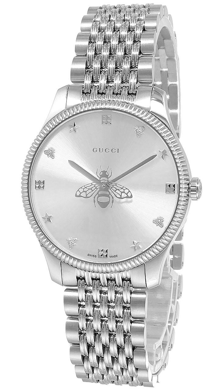 GUCCI G-Timeless 36MM SS Silver Dial Slim Unisex Watch YA1264153
