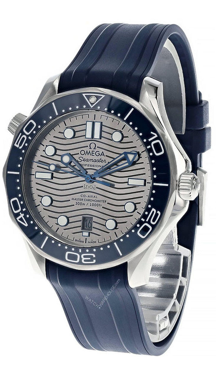 OMEGA Seamaster 42MM Gray Dial Rubber Men's Watch 210.32.42.20.06.001 / 21032422006001