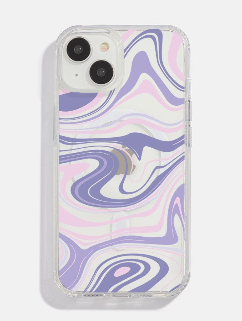 Lilac Retro Swirl Mag Safe i Phone Case, i Phone 13 Pro Max Case