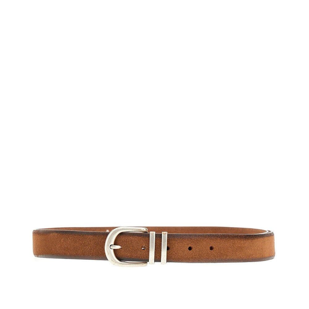 GIANNIFRANCO BELTS Vintage look suede leather belt Man