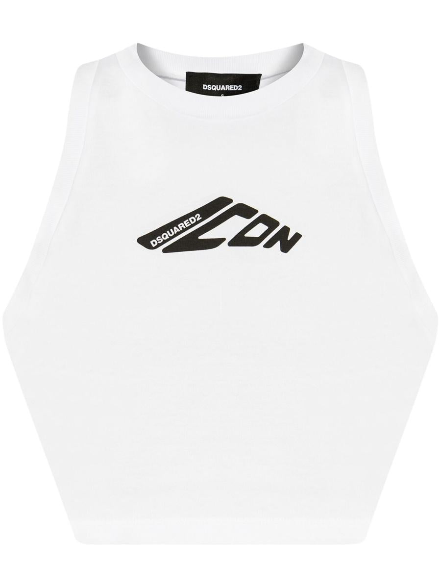 DSQUARED2 D2 Logo-Print Top