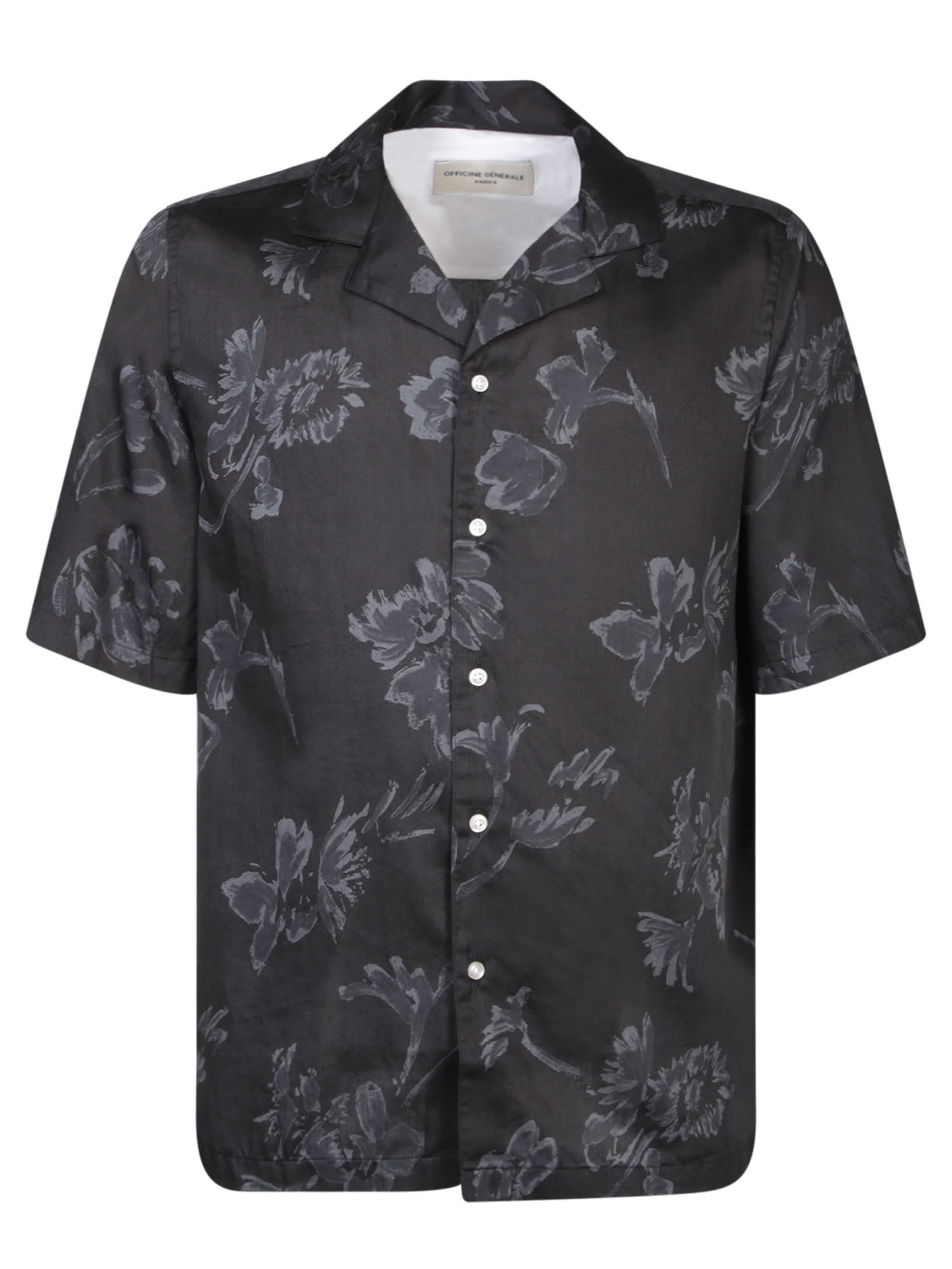 Officine Générale Short Sleeves Black/grey Shirt