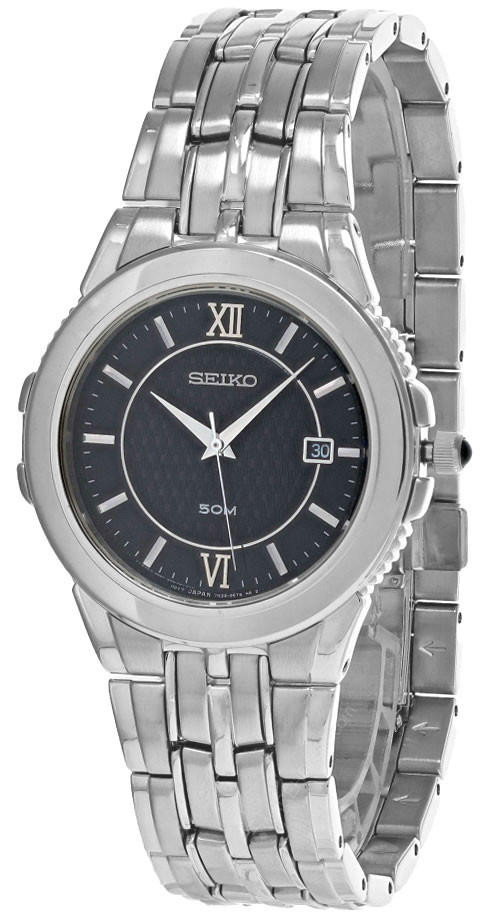 SEIKO Le Grand Sport Quartz 41MM Black Dial SS Men's Watch SKK637