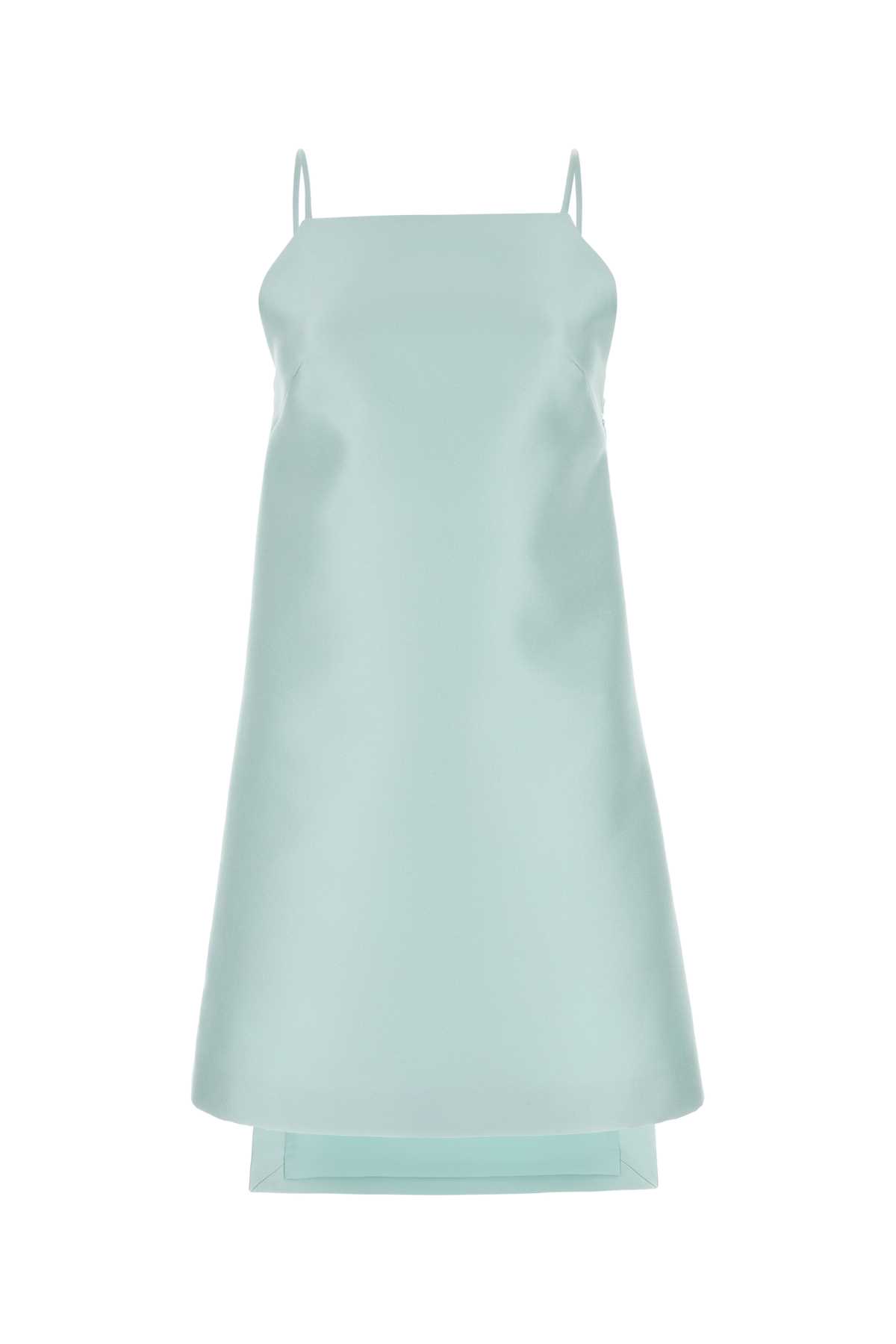 Prada Pastel Light-blue Satin Mini Dress