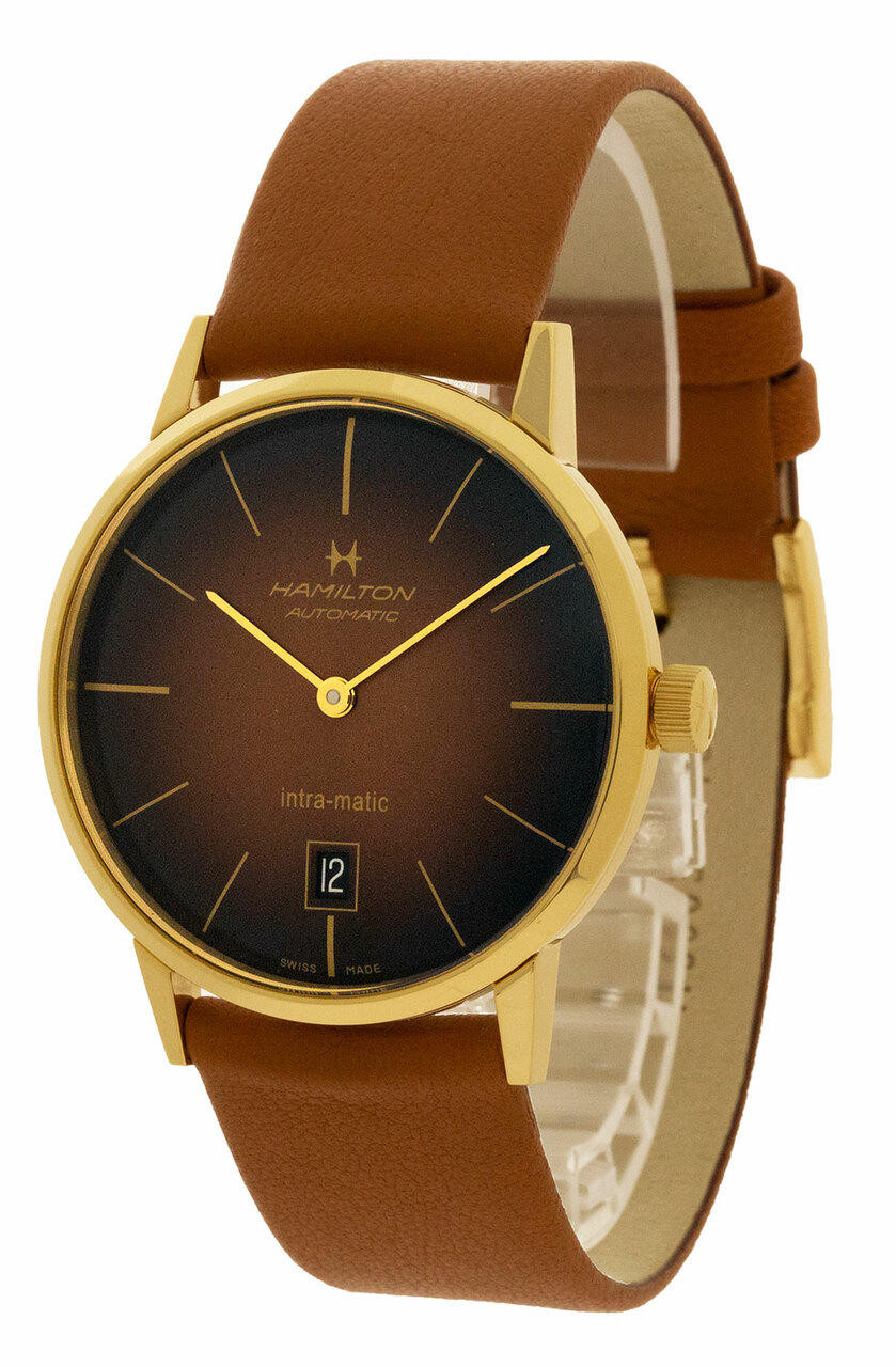 HAMILTON American Classic Intra-Matic 38MM Brown Sunray Dial Men's Watch H38475501