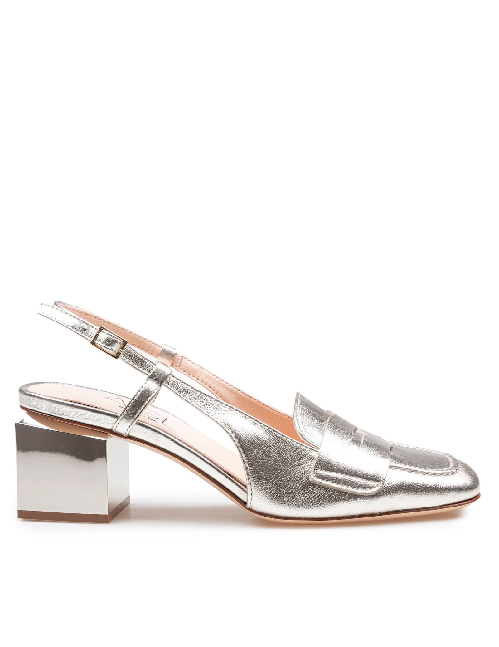 AGL Angie Angie Classic Moccasin In Metallic Effect Leather, Gold Color