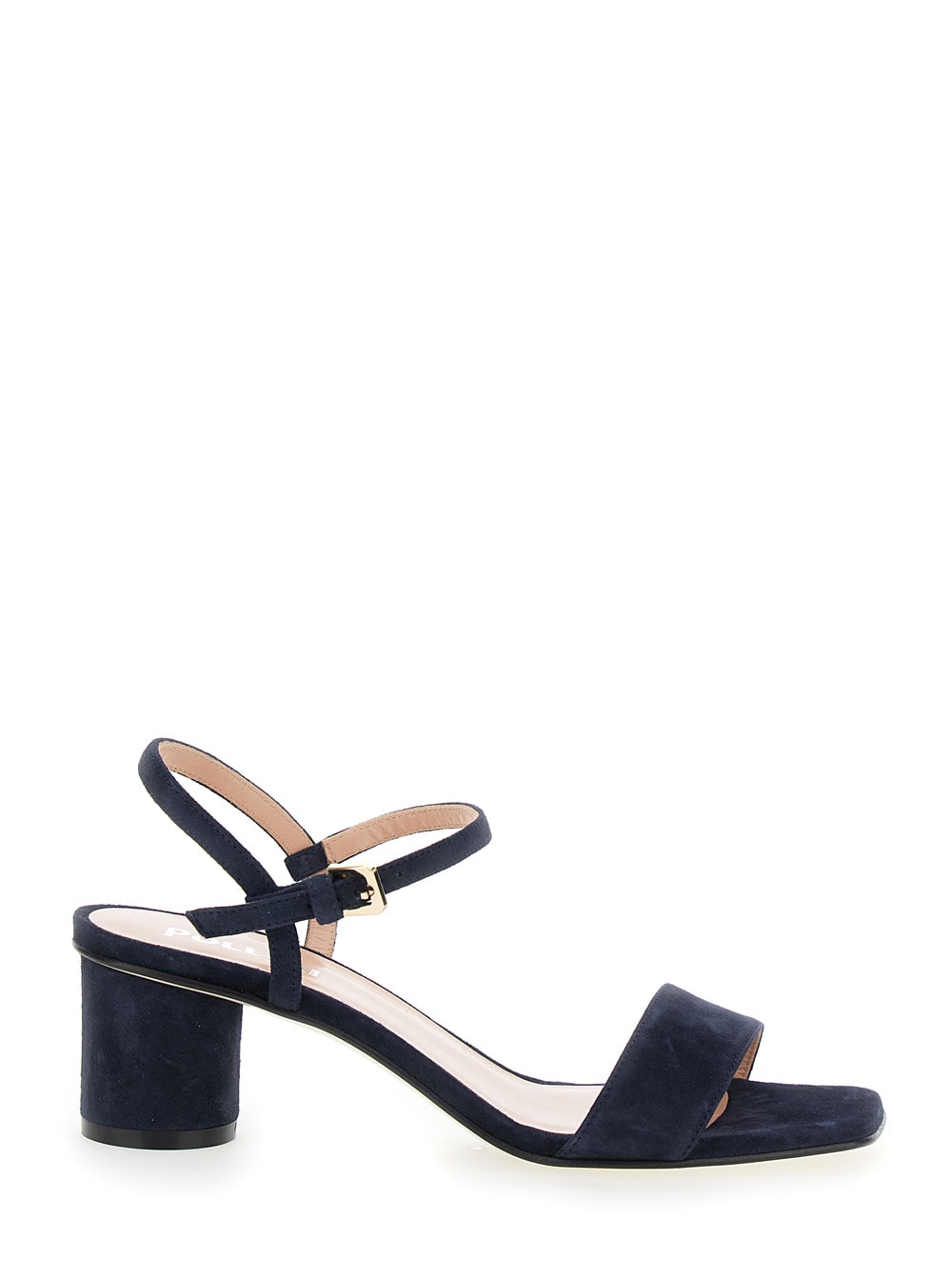 Pollini 蓝色方头可调节绑带麂皮女鞋