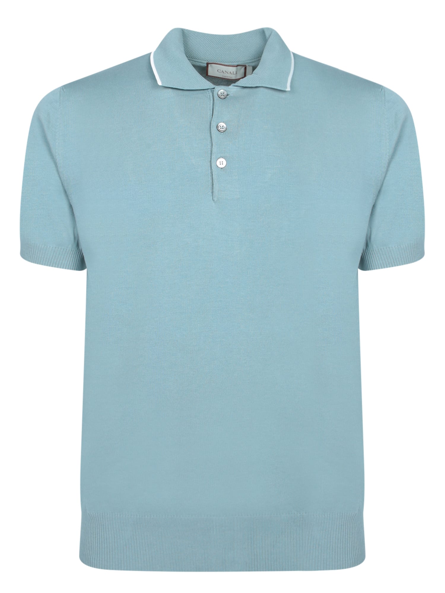 Canali 蓝色棉质 Polo 衫