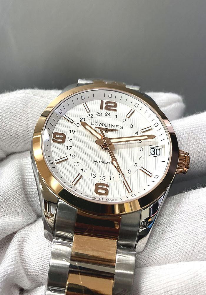 LONGINES Conquest Automatic 42MM Two-Tone 18kt Rose Gold Men's Watch L2.799.5.76.7 / L27995767