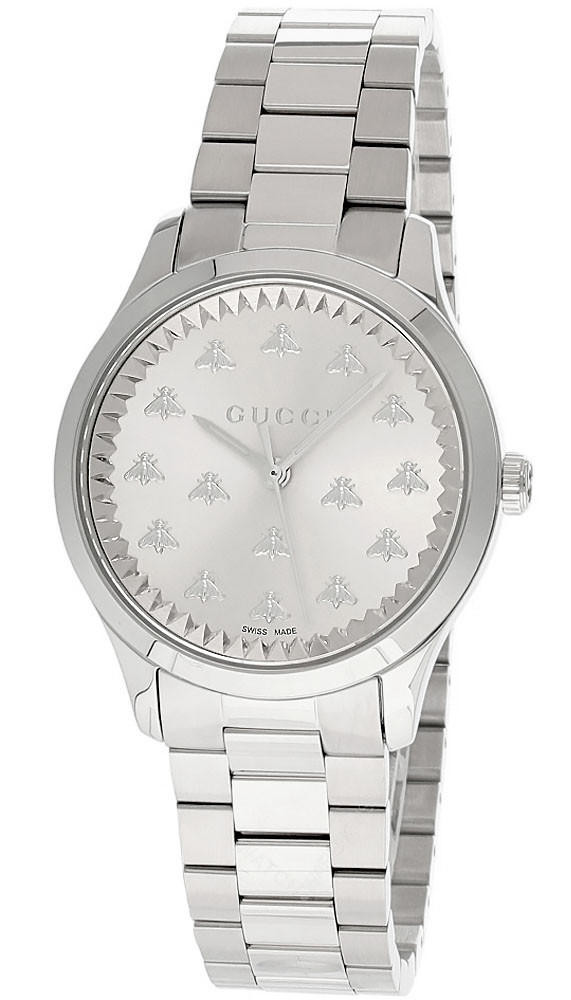 GUCCI G-Timeless 32MM Quartz S-Steel Silver Dial Women's Watch YA1265031