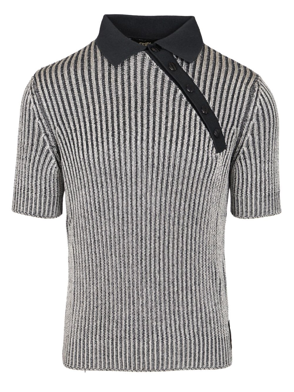 Fendi 蓝色棉粘胶Polo衫